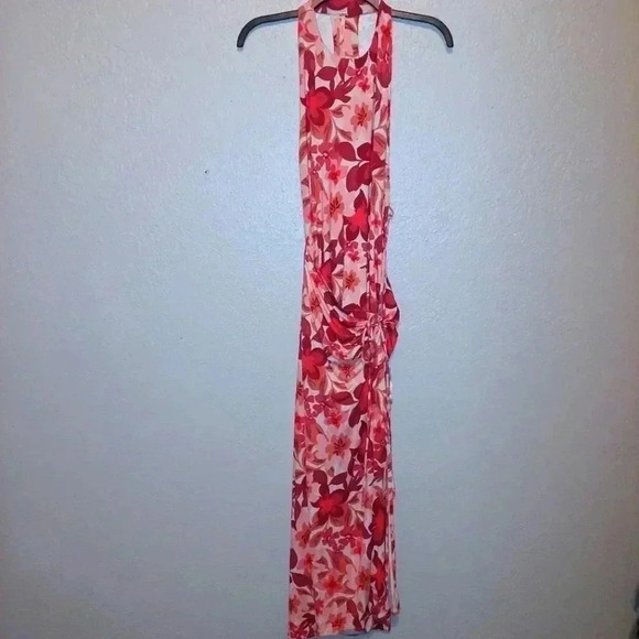 NWT Free People Dress Mimi Printed Floral Tropical Midi Cinch Slit Size Small - Picture 2 of 9